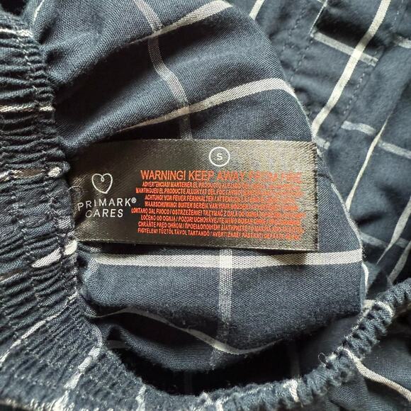 Primark Plaid Boxer Shorts Blue White Check Cotton Blend Size S - Picture 3 of 4